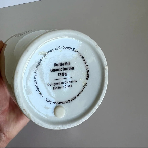 Peet’s Coffee Ceramic Glass Tumbler 12 oz w/lid - Picture 8 of 13